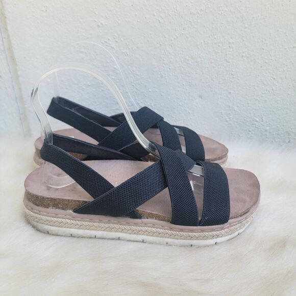 Madden Girl Lorra black espadrille flatform sandal wmns size 7M - Picture 3 of 5